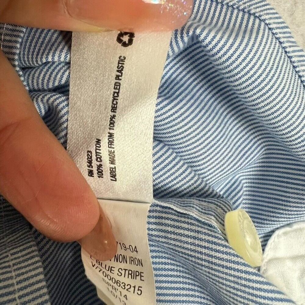 GapKids Shirt Husky Non Iron XXL Button Down Blue Stripe - Picture 9 of 10